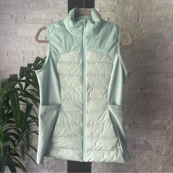 Lululemon “Down for it All” Delicate Mint Sea foam Green Goose Down Vest Size 8 - Picture 12 of 15